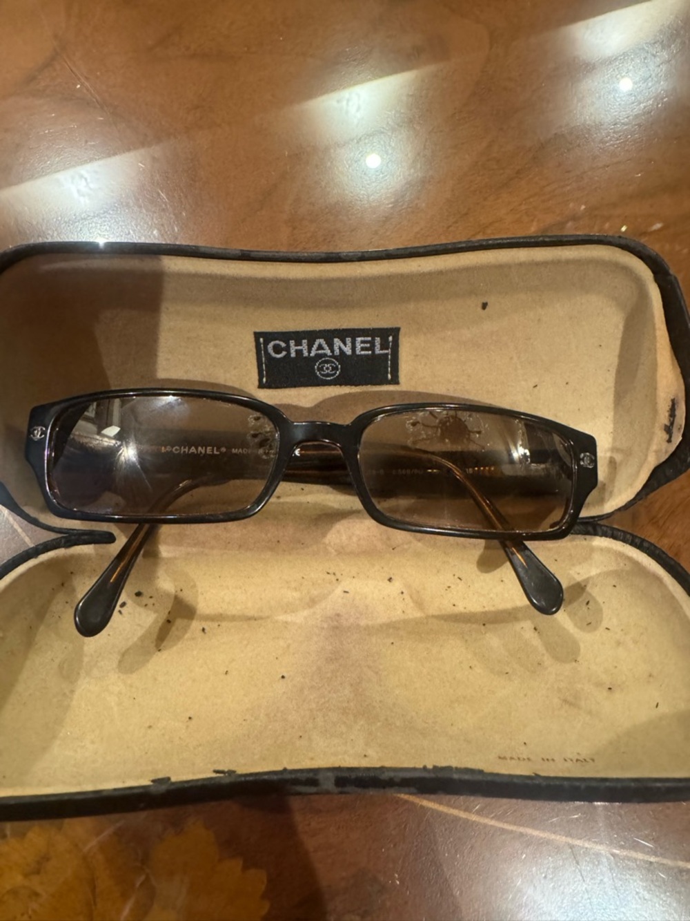 CHANEL Brown Rectangular Sunglasses  
5058-B QUILTED
